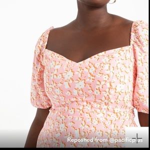 NWT ELOQUII 🌸 Bashful Blooms Puff Sleeve Dress